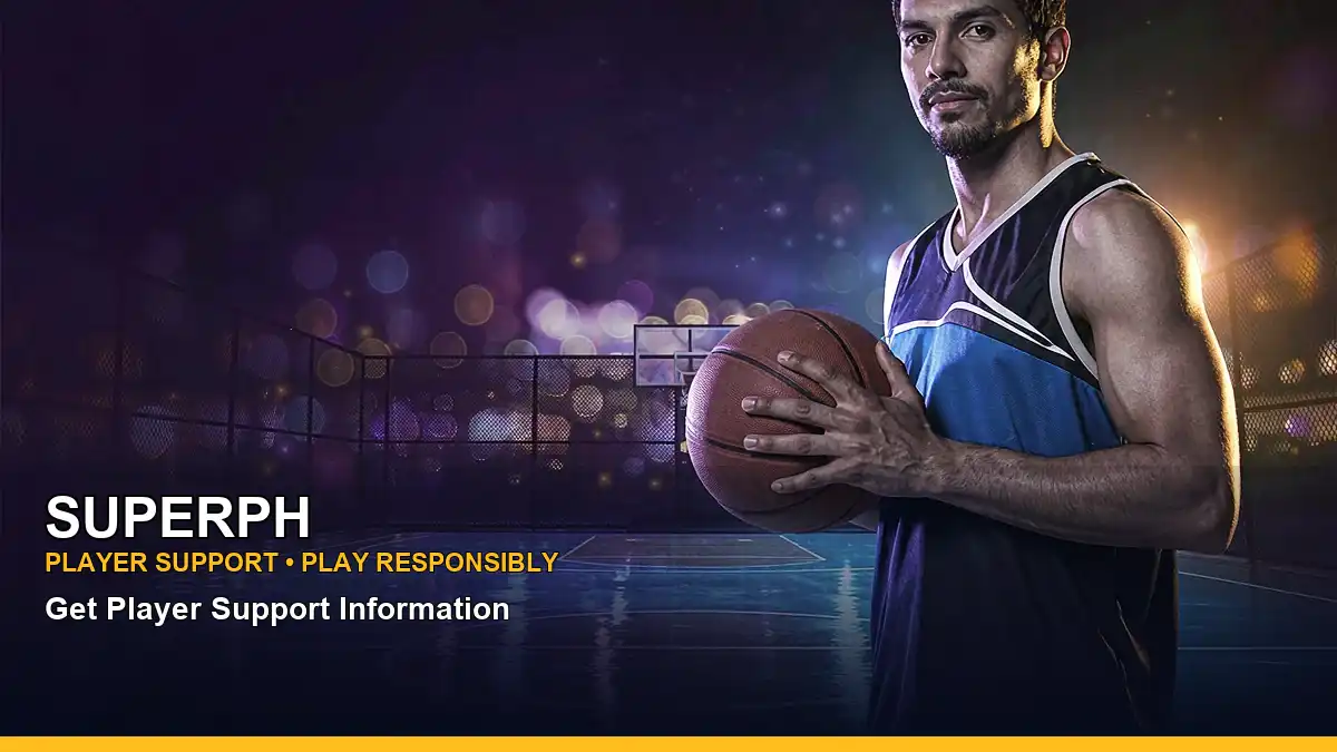 A Philippine online sports betting scene featuring a mature Filipina casino host and basketball-themed presentation.