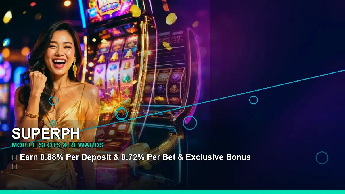 SUPERPH mobile casino first-deposit rewards with a mobile gaming scene for adult Philippine players